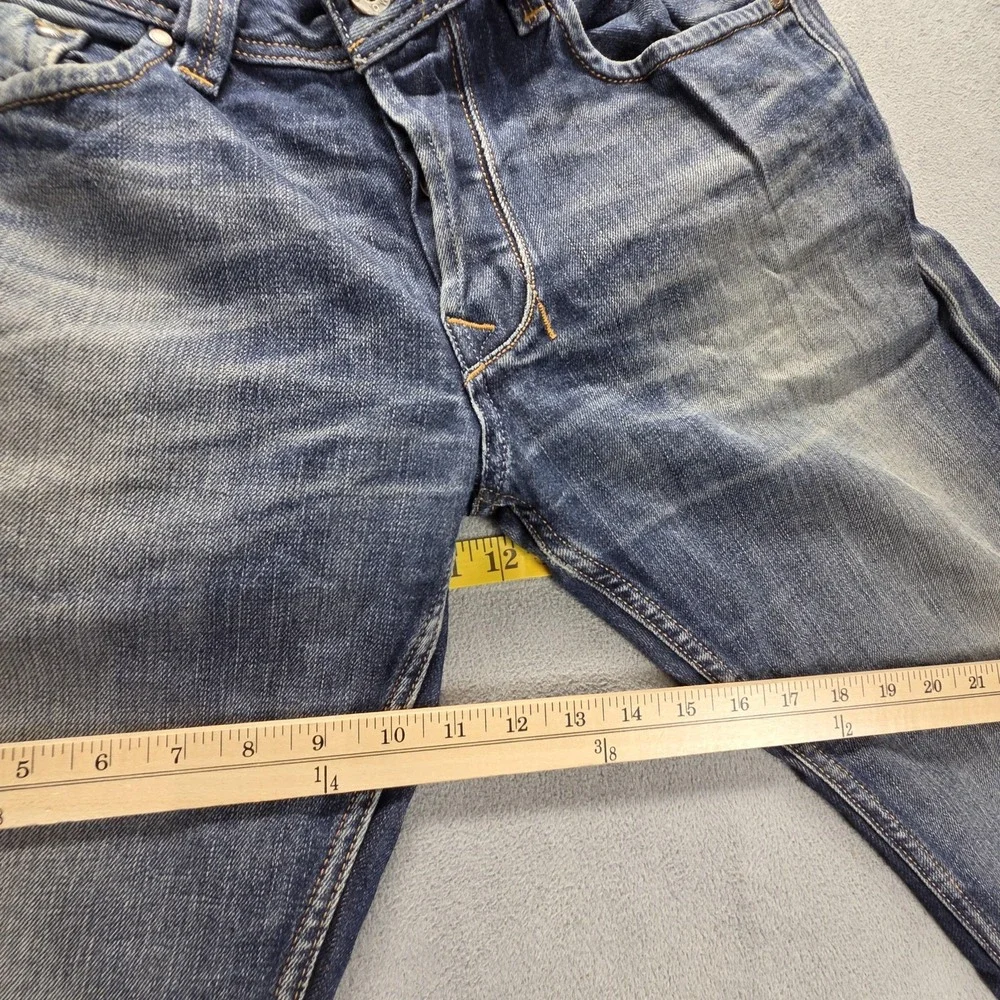 Diesel Jeans Mens 31x34 Blue Larkee Regular Straight Button Fly Distressed 008J4